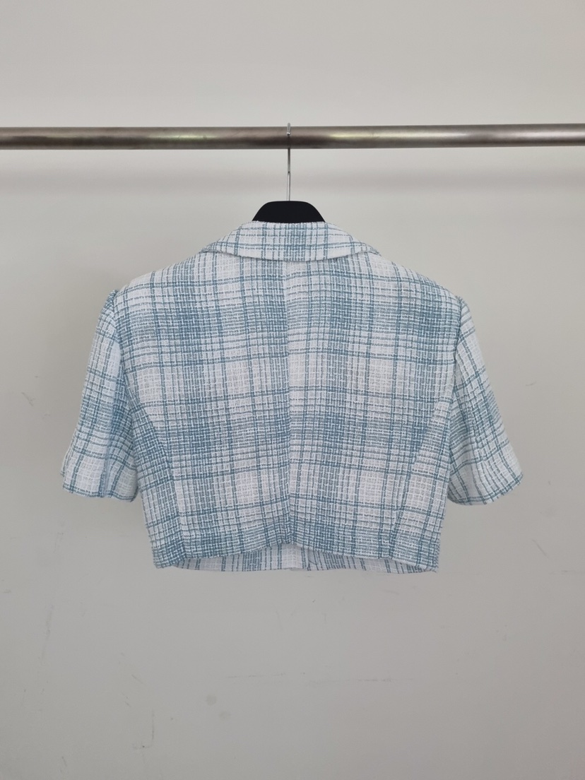 VERANDA韓國直郵㊣女裝新品推薦熱賣25春夏夾克花呢格紋亞麻VERANDA夾克