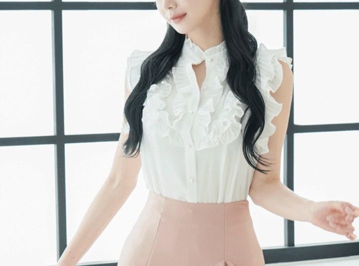 火Ⅱ-화투-T直郵韓國代購㊣女裝新款時尚25春夏襯衫蕾絲衫火Ⅱ襯衫/蕾絲衫