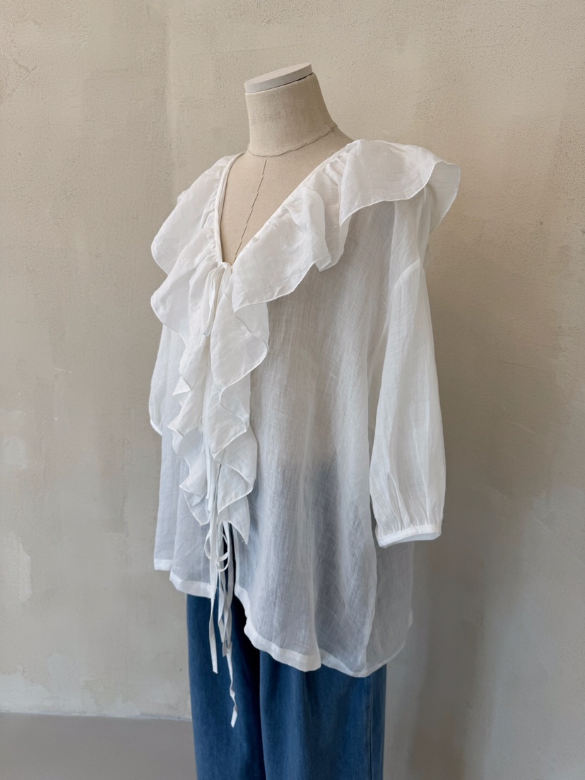 LAUNDRY韓國㊣直郵東大門代購女裝新品人氣25春夏襯衫蕾絲衫LAUNDRY襯衫/蕾絲衫