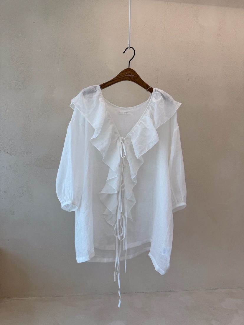 LAUNDRY韓國㊣直郵東大門代購女裝新品人氣25春夏襯衫蕾絲衫LAUNDRY襯衫/蕾絲衫