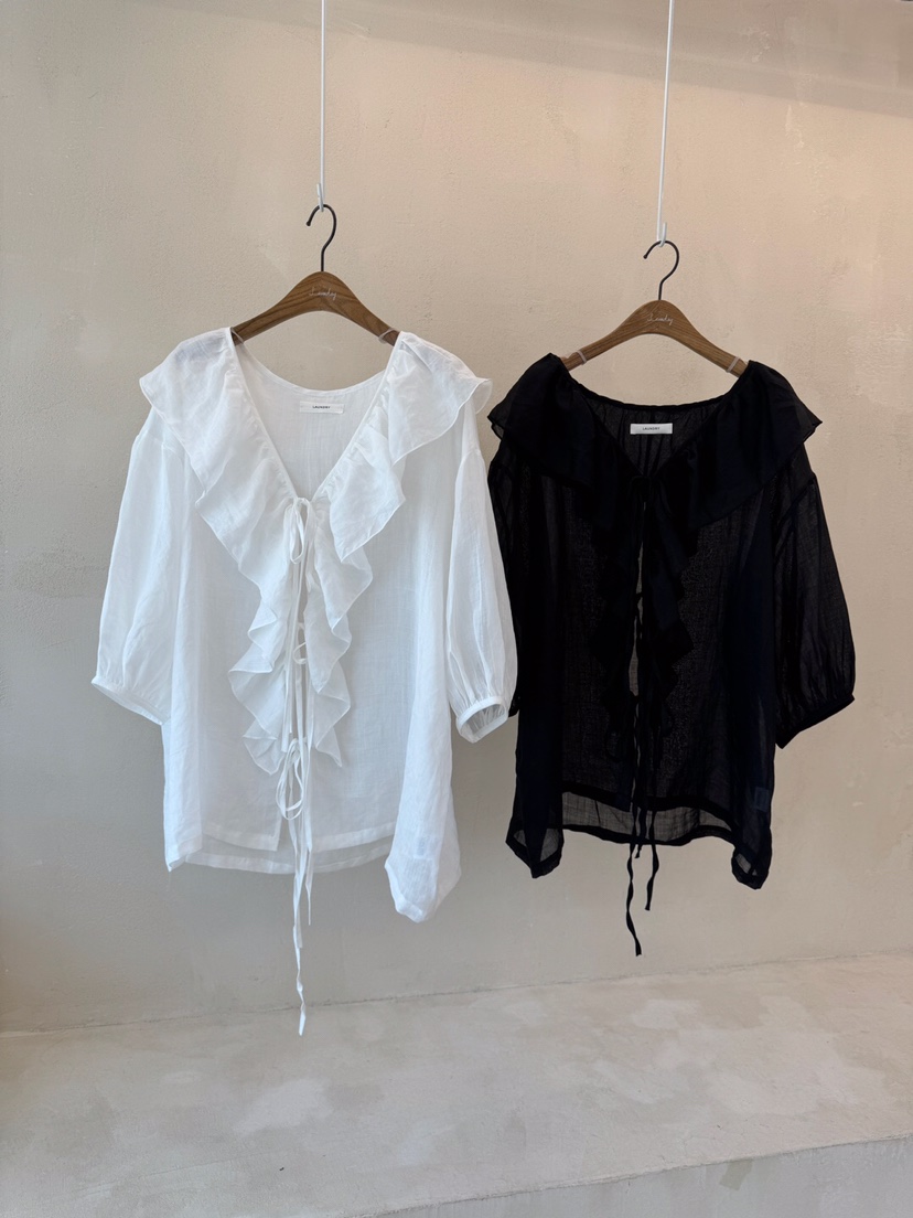 LAUNDRY韓國㊣直郵東大門代購女裝新品人氣25春夏襯衫蕾絲衫LAUNDRY襯衫/蕾絲衫
