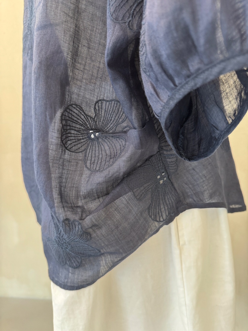 LAUNDRY直郵韓國代購㊣女裝新品熱賣時尚襯衫蕾絲衫刺繡亞麻LAUNDRY襯衫/蕾絲衫