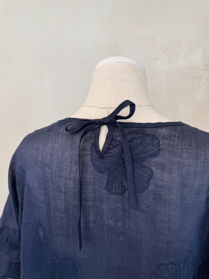 LAUNDRY直郵韓國代購㊣女裝新品熱賣時尚襯衫蕾絲衫刺繡亞麻LAUNDRY襯衫/蕾絲衫