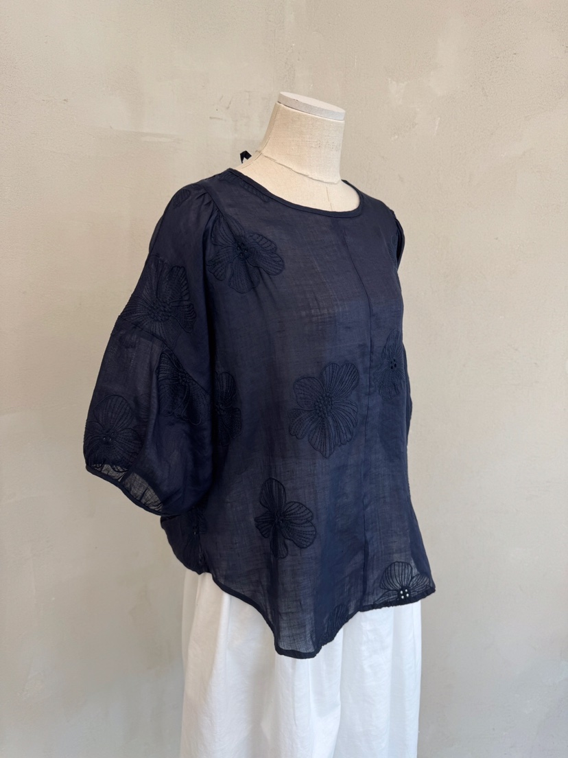 LAUNDRY直郵韓國代購㊣女裝新品熱賣時尚襯衫蕾絲衫刺繡亞麻LAUNDRY襯衫/蕾絲衫
