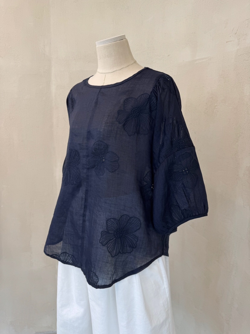 LAUNDRY直郵韓國代購㊣女裝新品熱賣時尚襯衫蕾絲衫刺繡亞麻LAUNDRY襯衫/蕾絲衫