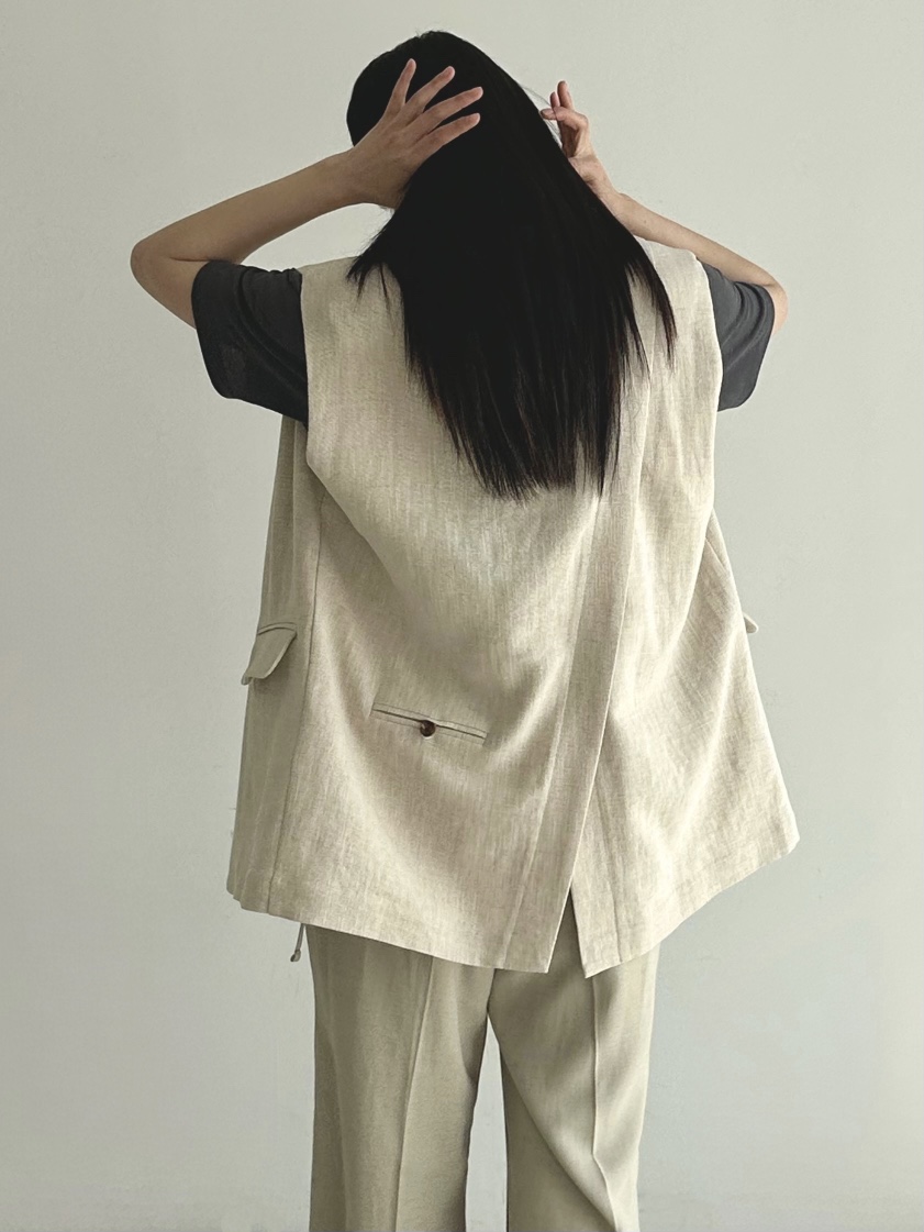 HEIZE韓國㊣直郵東大門代購女裝新款推薦25春夏熱賣馬甲亞麻HEIZE馬甲