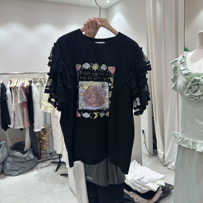 MINI UNNI韓國直郵㊣東大門實拍女裝新款熱賣人氣25春夏T恤MINI UNNIT恤圖色3