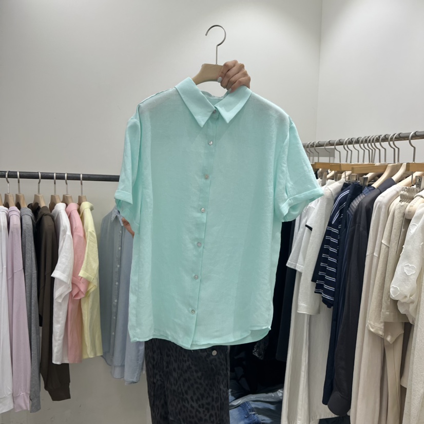 REPELLER直郵韓國代購㊣女裝新品熱賣人氣25春夏襯衫蕾絲衫亞麻REPELLER襯衫/蕾絲衫圖色4
