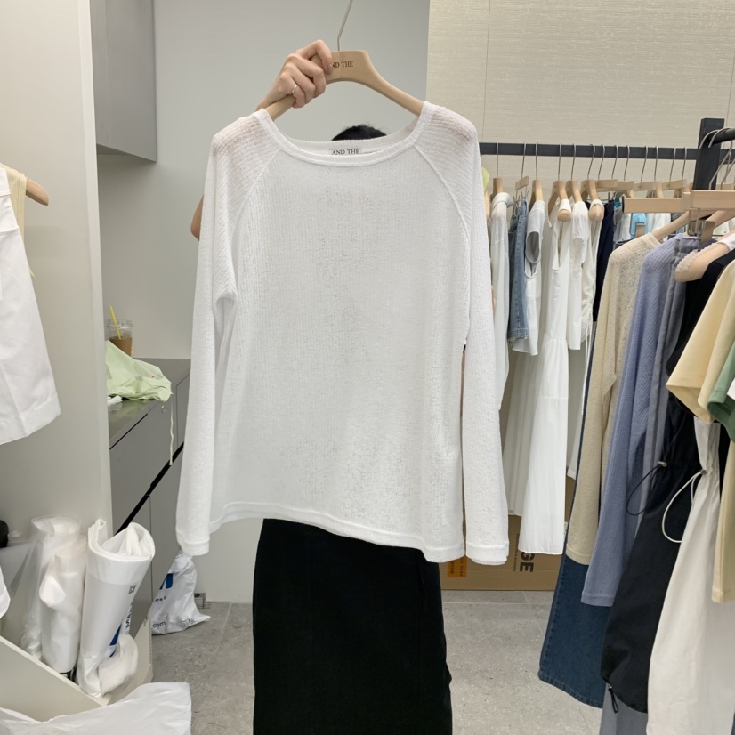AND THE韓國㊣直郵東大門代購女裝新款熱賣人氣休閑長袖T恤AND THE長袖T恤圖色2