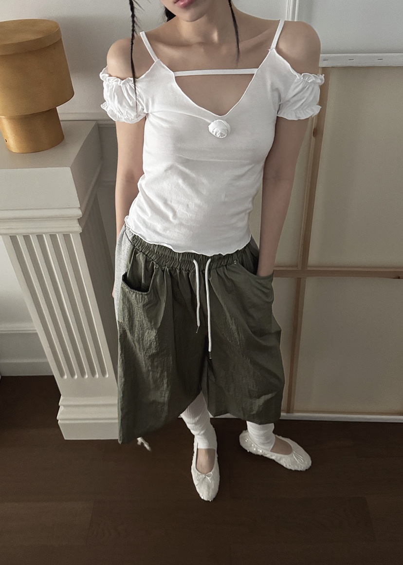 CLODE直郵韓國代購㊣女裝新款25春夏時尚人氣休閑短褲含腰包CLODE短褲