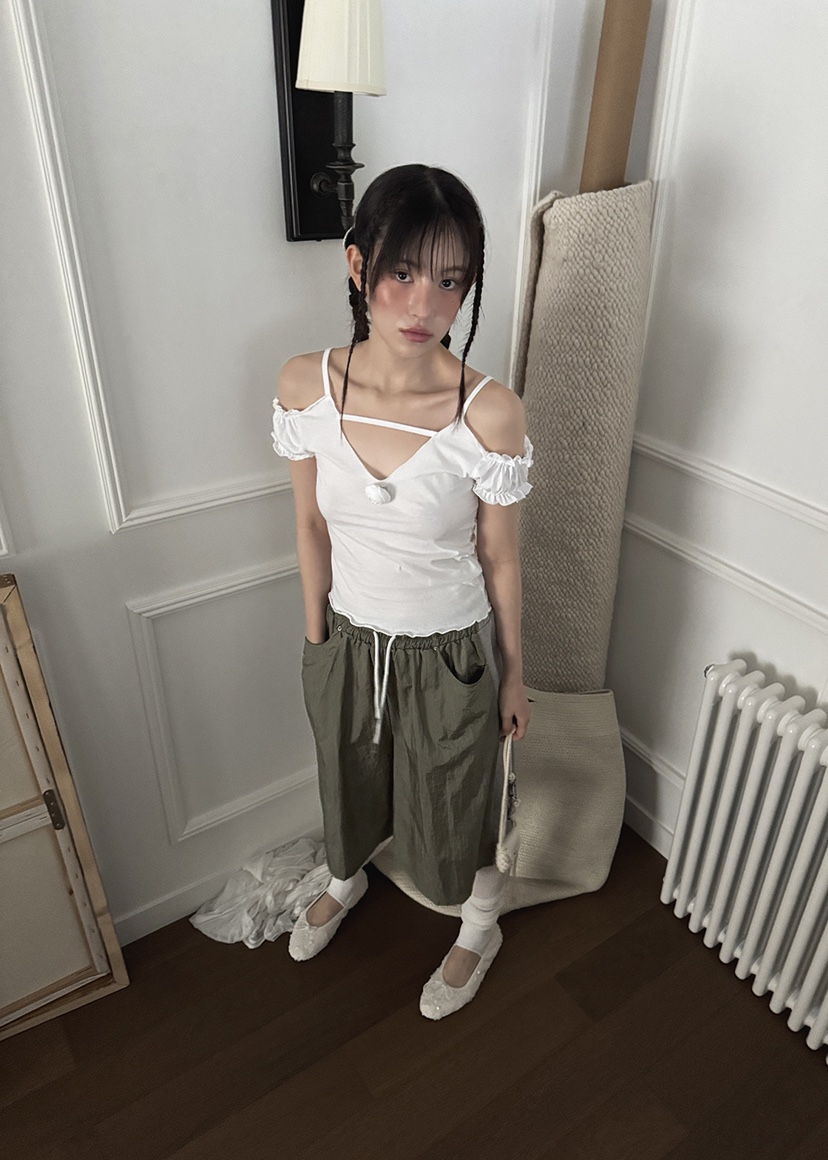 CLODE直郵韓國代購㊣女裝新款25春夏時尚人氣休閑短褲含腰包CLODE短褲