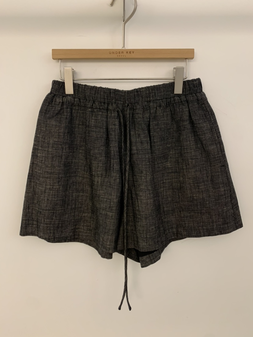 UNDER KEY直郵韓國代購㊣女裝新品熱賣推薦人氣時尚短褲亞麻UNDER KEY短褲圖色3
