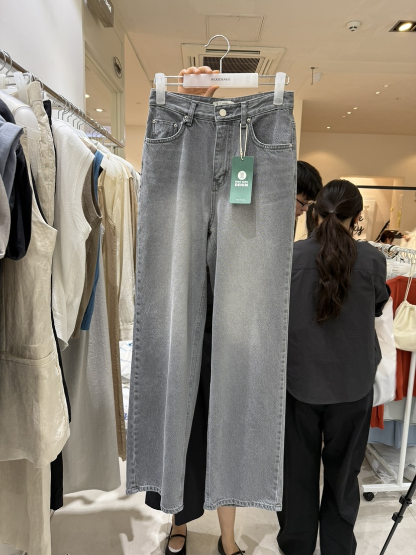 WOOD SAGE直郵韓國代購㊣女裝新品人氣時尚25春夏休閑牛仔褲WOOD SAGE牛仔褲