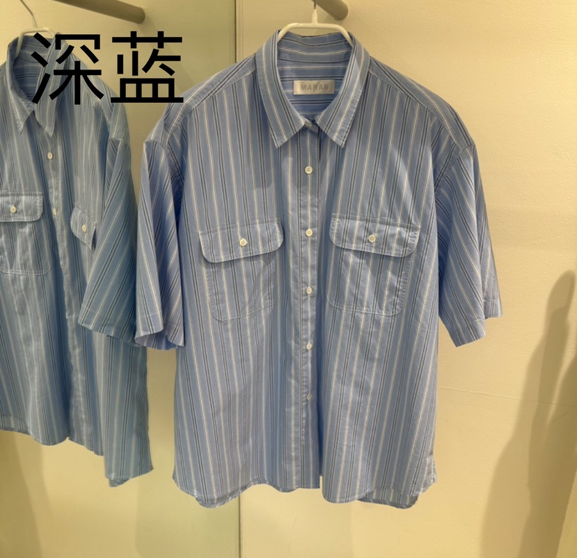 MARAN-P韓國㊣直郵東大門代購女裝新款25春夏襯衫蕾絲衫條紋MARAN襯衫/蕾絲衫圖色2