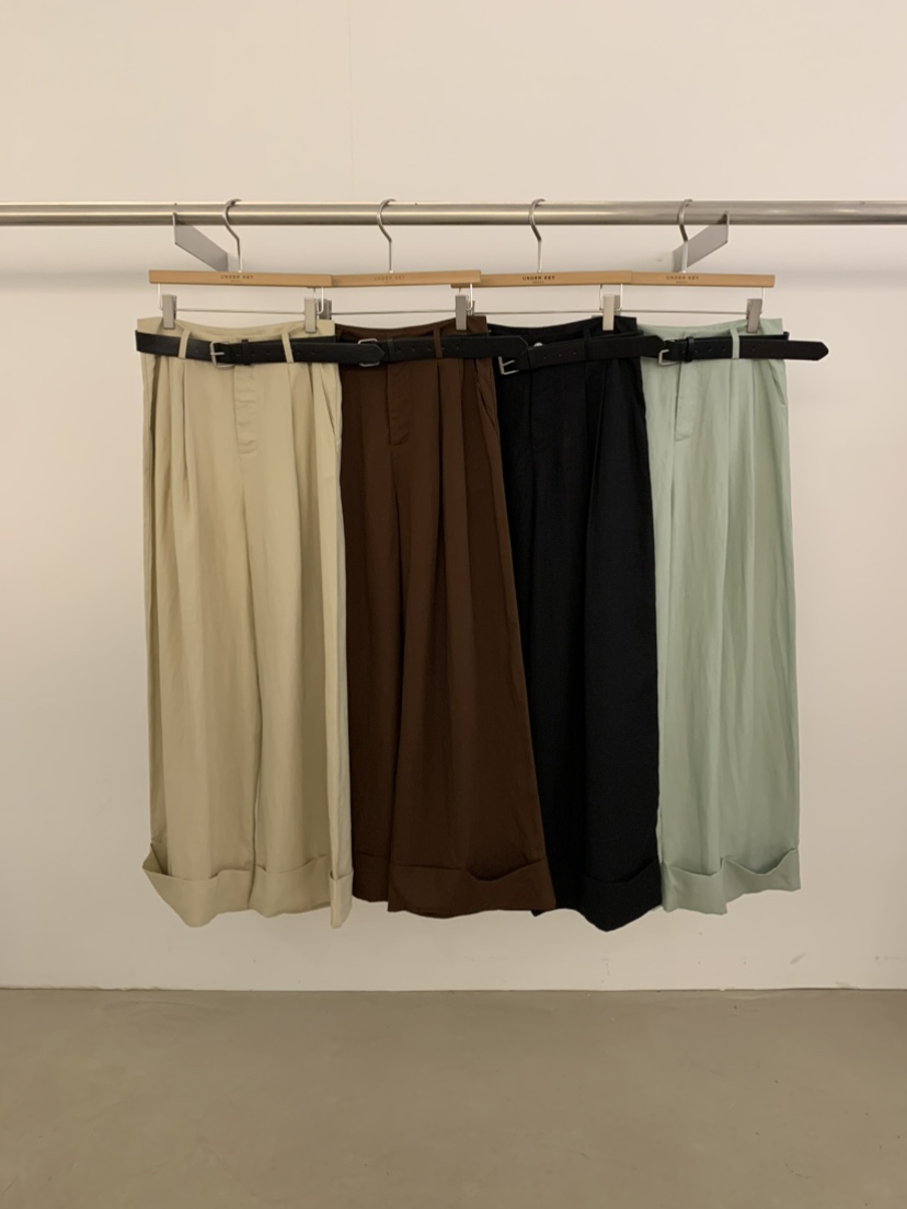 UNDER KEY韓國直郵㊣女裝新款25春夏時尚休閑休閑褲含腰帶UNDER KEY休閑褲