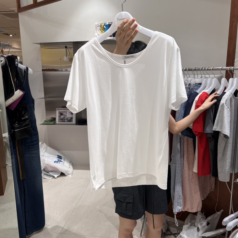 TEMPTING直郵韓國代購㊣女裝新品推薦休閑25春夏時尚T恤絲綢TEMPTINGT恤圖色4