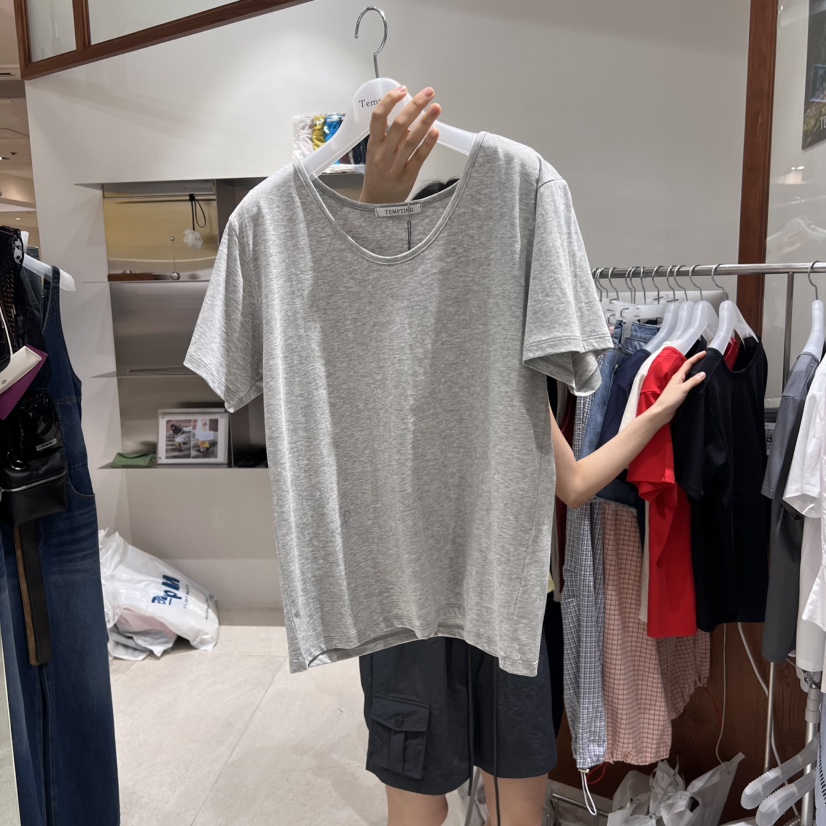 TEMPTING直郵韓國代購㊣女裝新品推薦休閑25春夏時尚T恤絲綢TEMPTINGT恤圖色6
