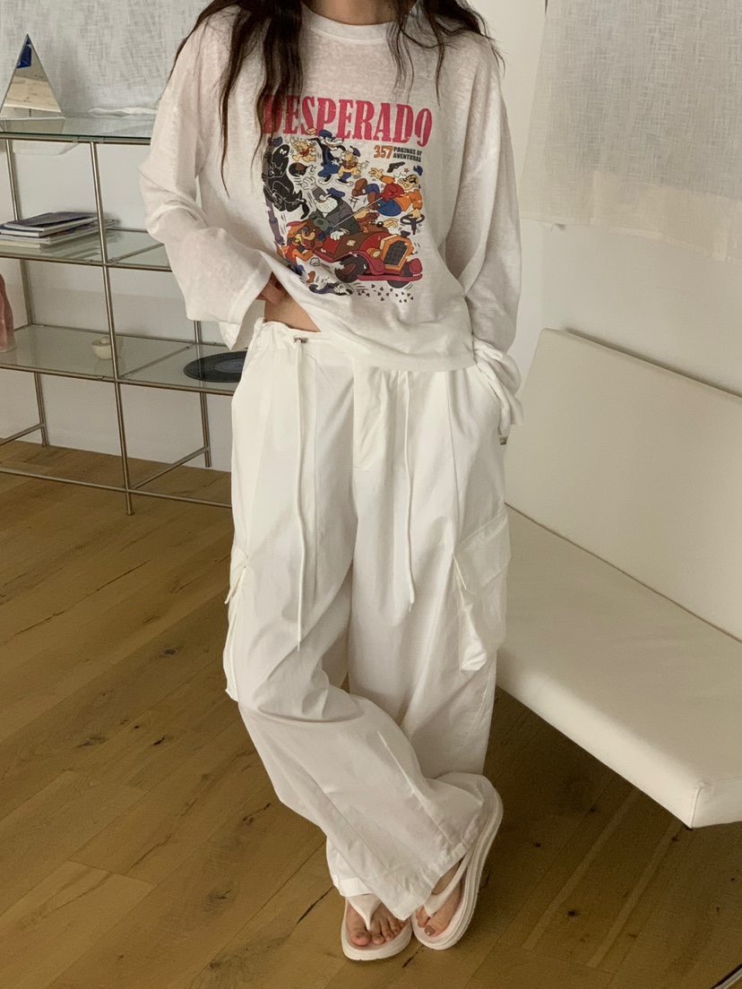RIVER RAIN韓國直郵㊣女裝新款休閑熱賣25春夏時尚長袖T恤RIVER RAIN長袖T恤