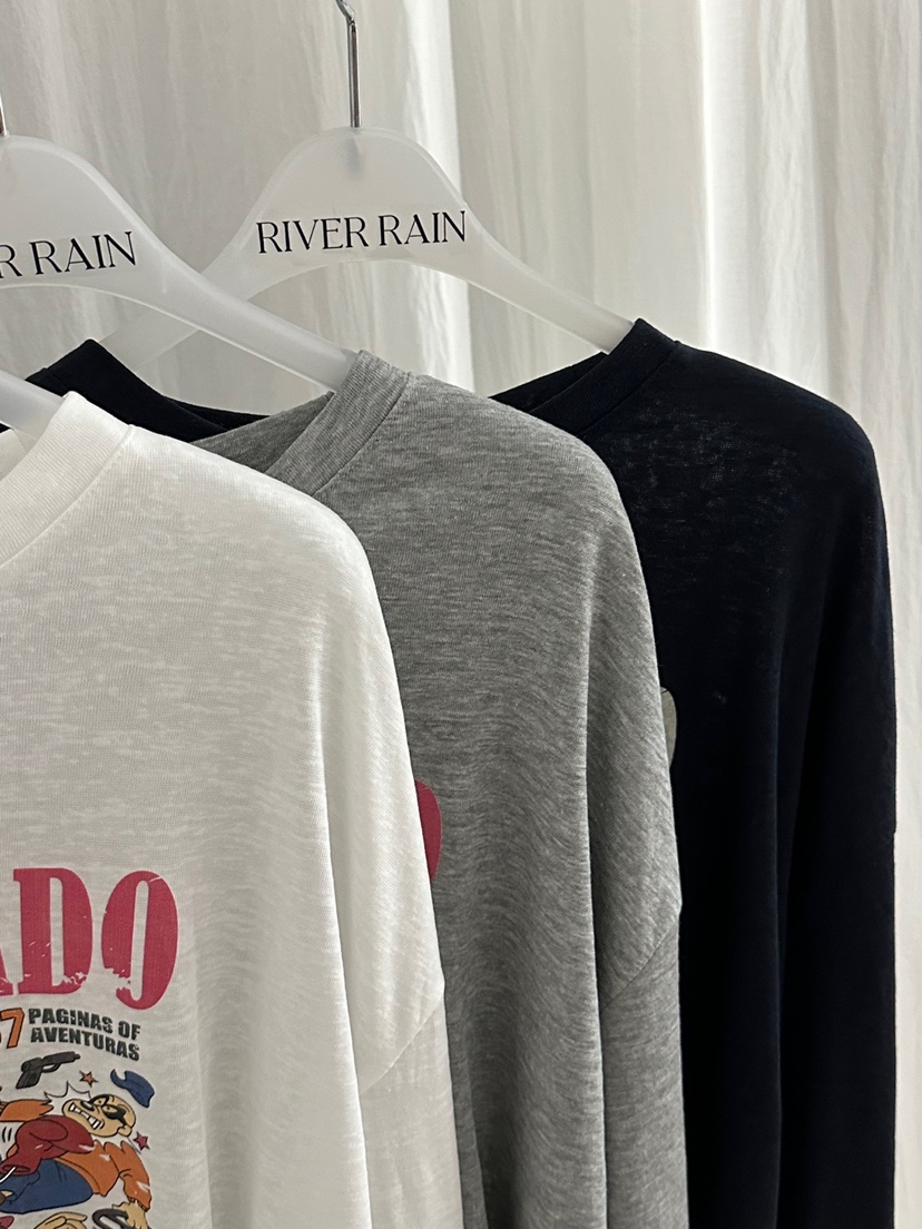 RIVER RAIN韓國直郵㊣女裝新款休閑熱賣25春夏時尚長袖T恤RIVER RAIN長袖T恤