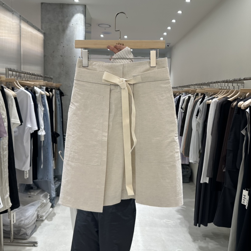 PITA韓國㊣直郵東大門代購女裝新品熱賣休閑人氣短裙亞麻布THE VERLIN/piTa短裙圖色2