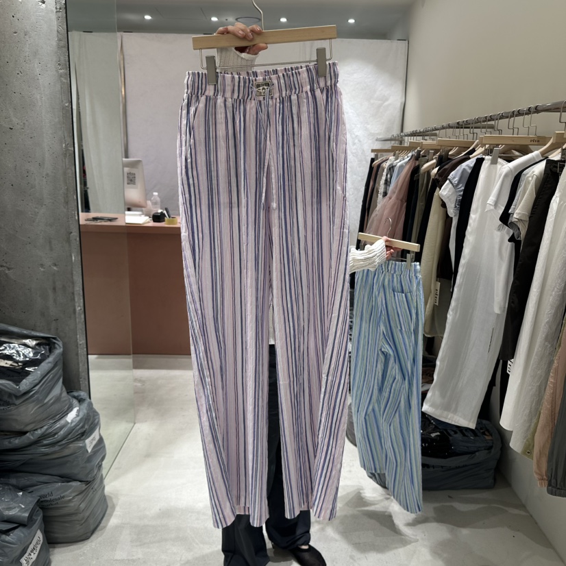 PITA韓國直郵㊣東大門實拍女裝新品推薦時尚人氣休閑褲條紋THE VERLIN/piTa休閑褲