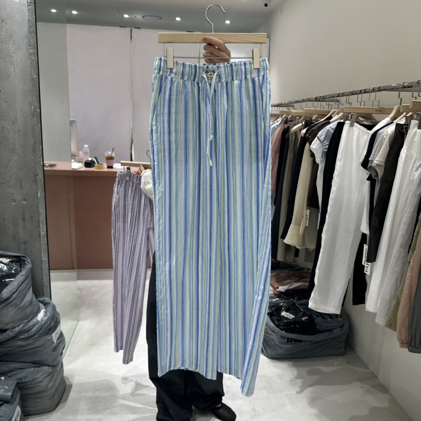 PITA韓國直郵㊣東大門實拍女裝新品推薦時尚人氣休閑褲條紋THE VERLIN/piTa休閑褲圖色2