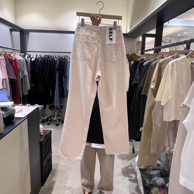 SELF SERVICE韓國㊣直郵東大門代購女裝新品休閑人氣牛仔褲SELF SERVICE牛仔褲