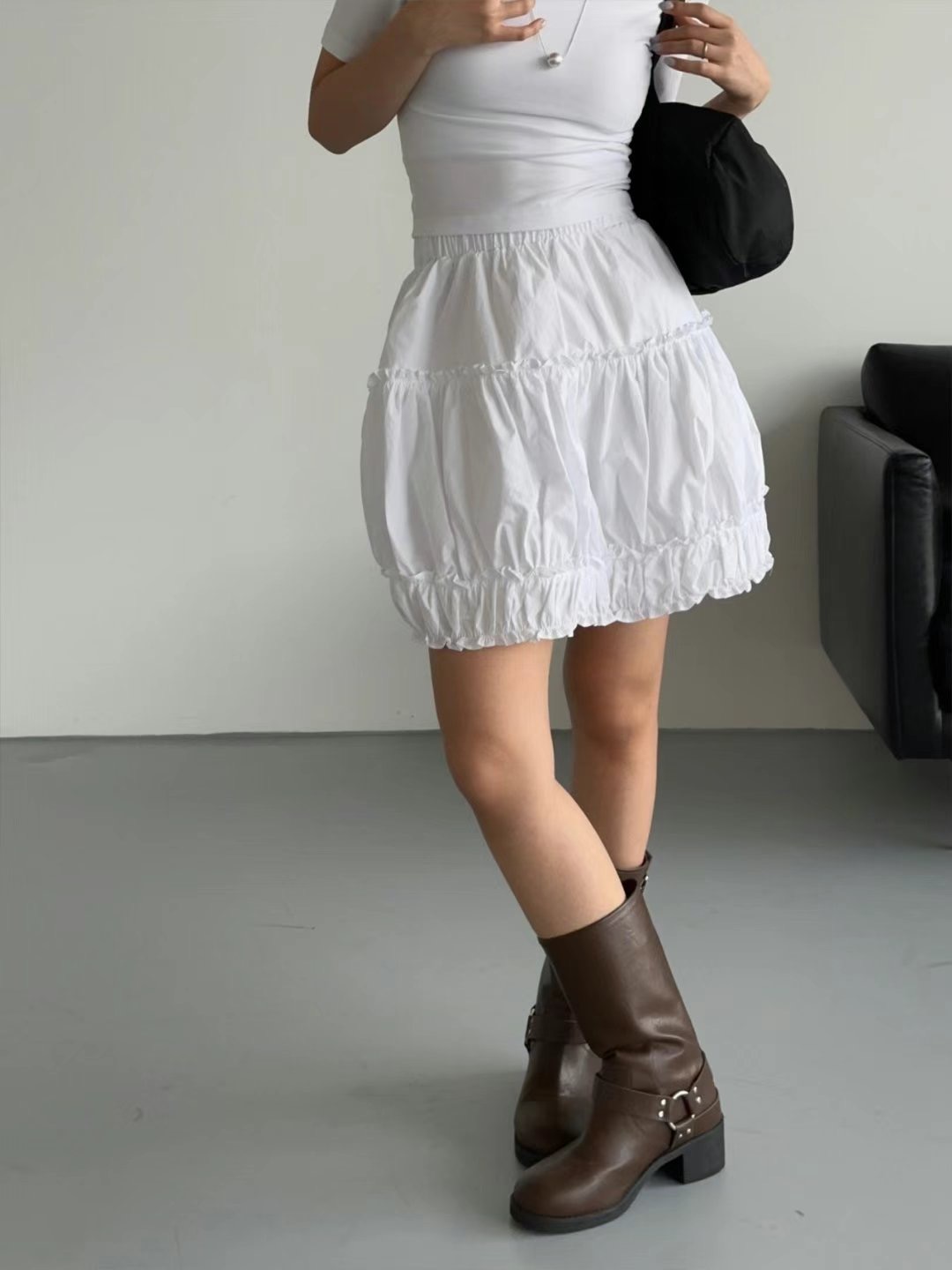FORUS直郵韓國代購㊣女裝新款推薦25春夏休閑人氣時尚熱賣短裙FORUS短裙