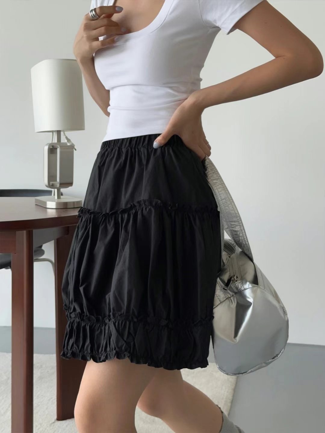 FORUS直郵韓國代購㊣女裝新款推薦25春夏休閑人氣時尚熱賣短裙FORUS短裙