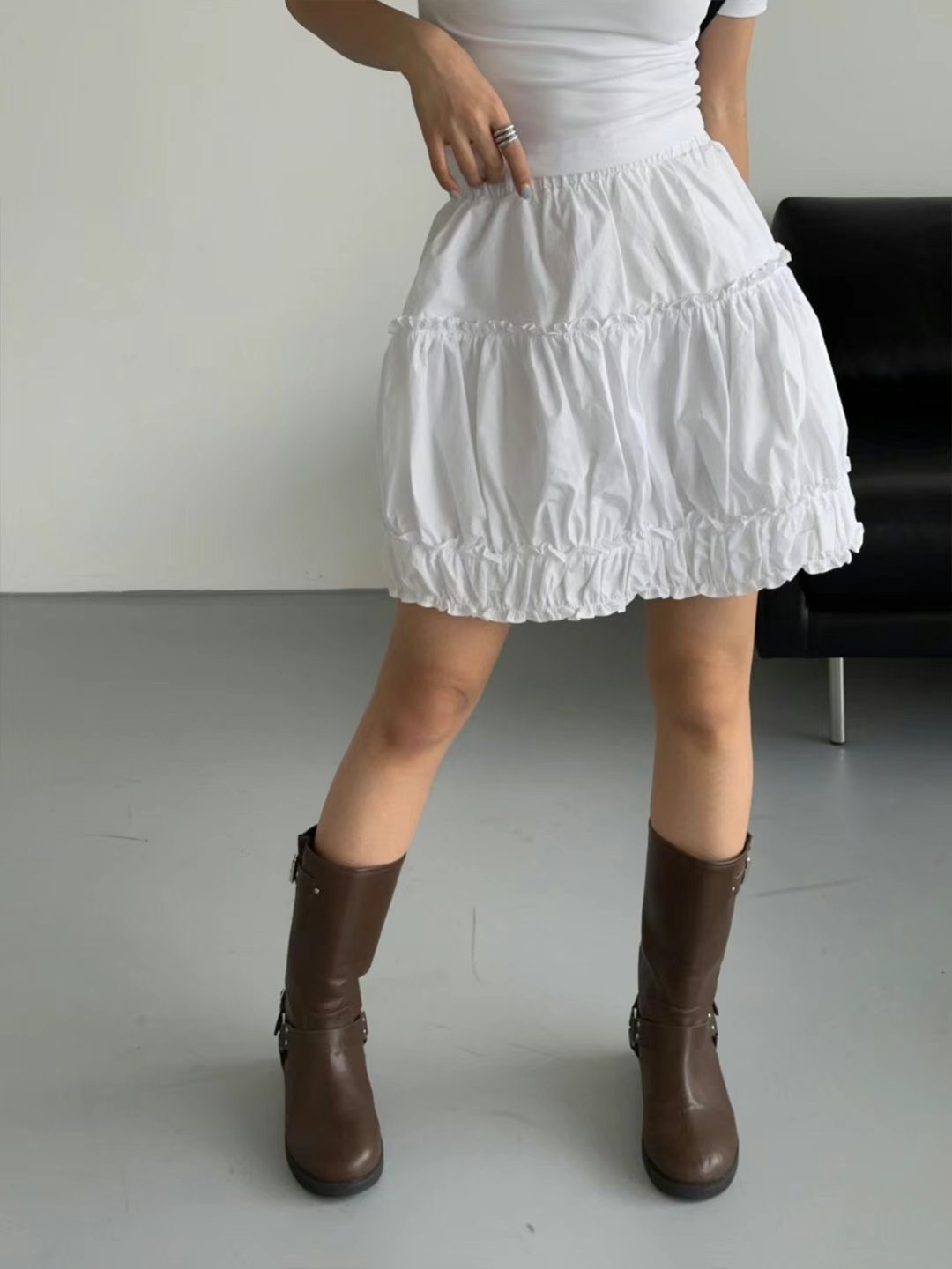 FORUS直郵韓國代購㊣女裝新款推薦25春夏休閑人氣時尚熱賣短裙FORUS短裙圖色2