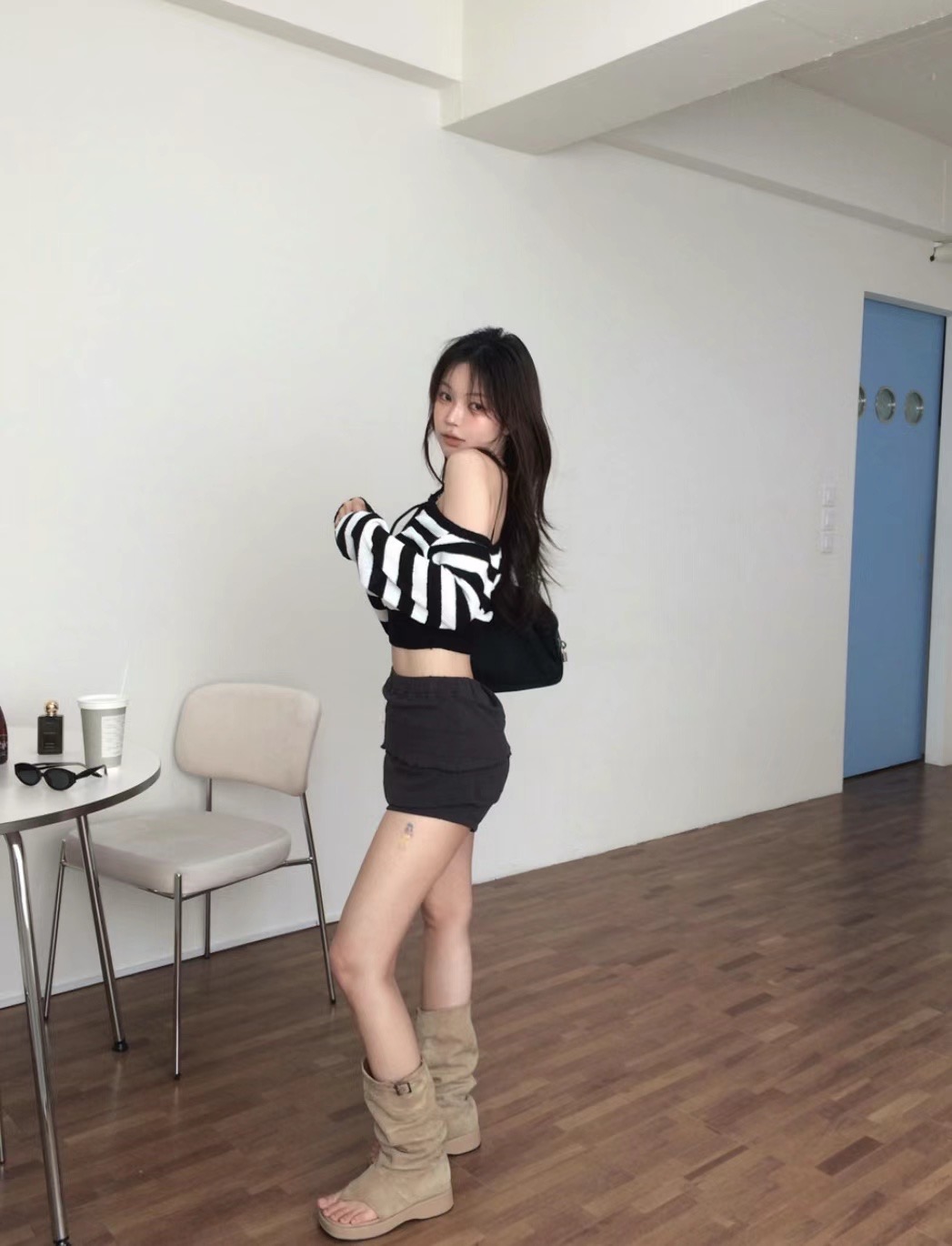 VERLIEBT東大門代購女裝新款職業時尚休閑熱賣推薦短褲荷葉邊VERLIEBT短褲