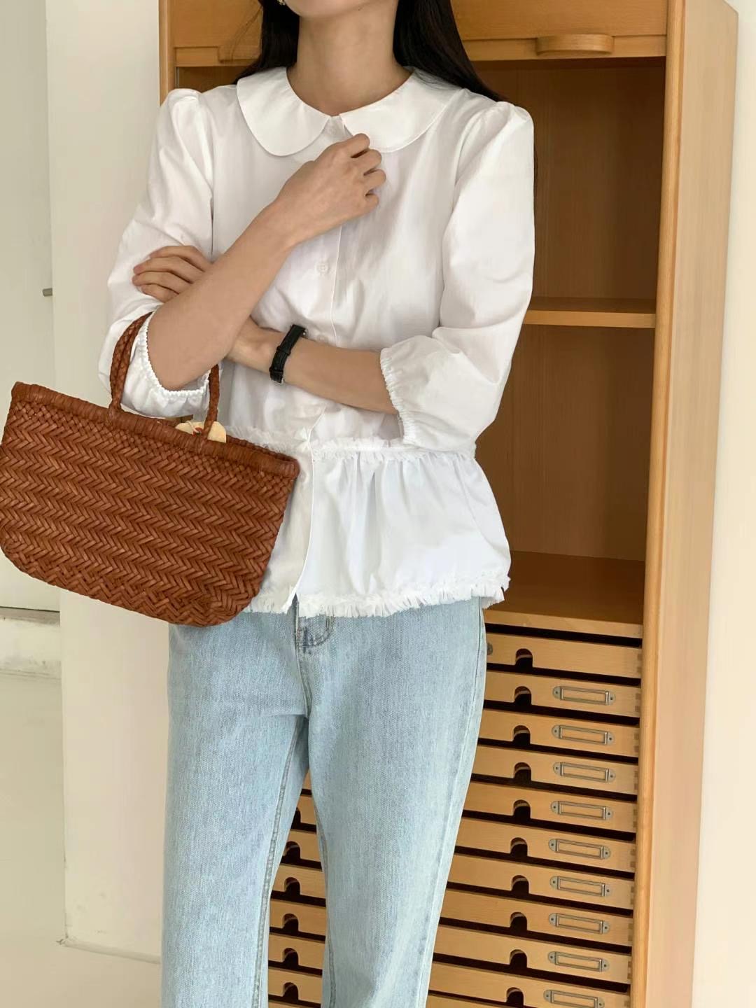 WITHMOON韓國代購女裝新品推薦25春夏時尚人氣休閑襯衫蕾絲衫WITHMOON襯衫/蕾絲衫