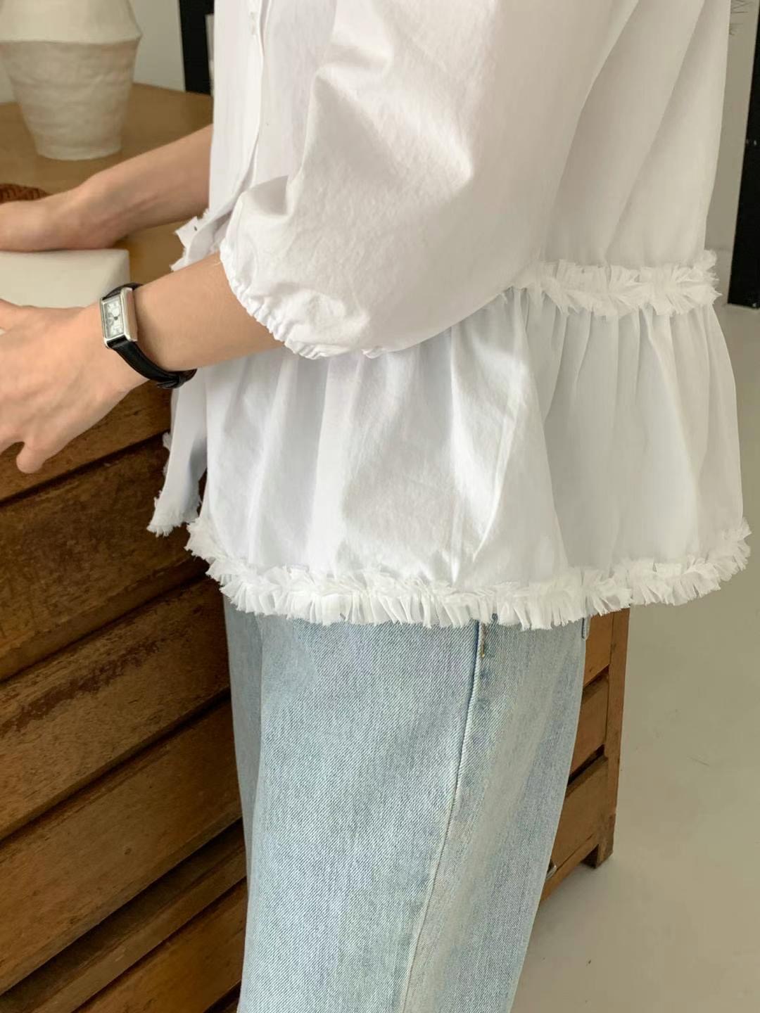 WITHMOON韓國代購女裝新品推薦25春夏時尚人氣休閑襯衫蕾絲衫WITHMOON襯衫/蕾絲衫