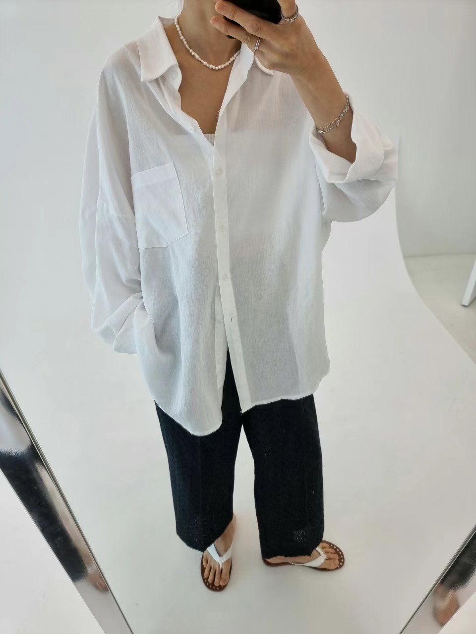 SCALE韓國代購女士新品人氣25春夏推薦熱賣休閑真品襯衫蕾絲衫NANDAGIRL襯衫/蕾絲衫