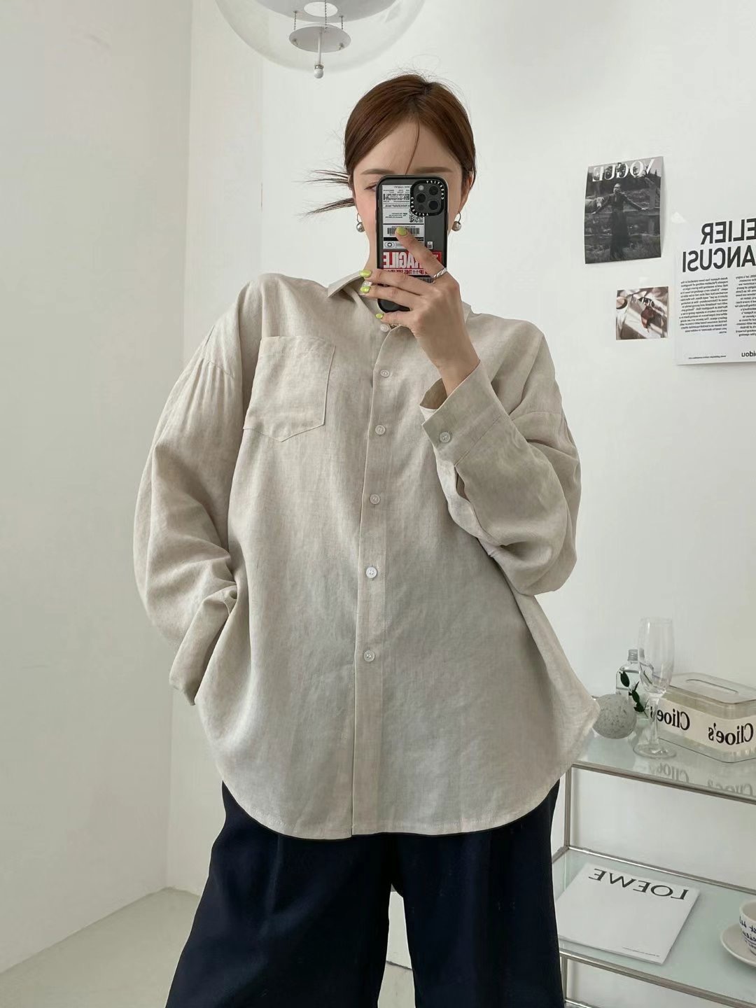 SCALE韓國代購女士新品人氣25春夏推薦熱賣休閑真品襯衫蕾絲衫NANDAGIRL襯衫/蕾絲衫圖色2