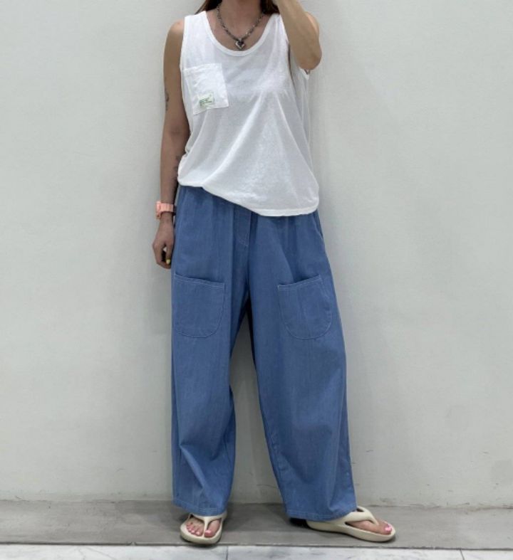 ZACCU韓國直郵㊣東大門實拍女裝新品人氣時尚推薦牛仔褲口袋ZACCU牛仔褲