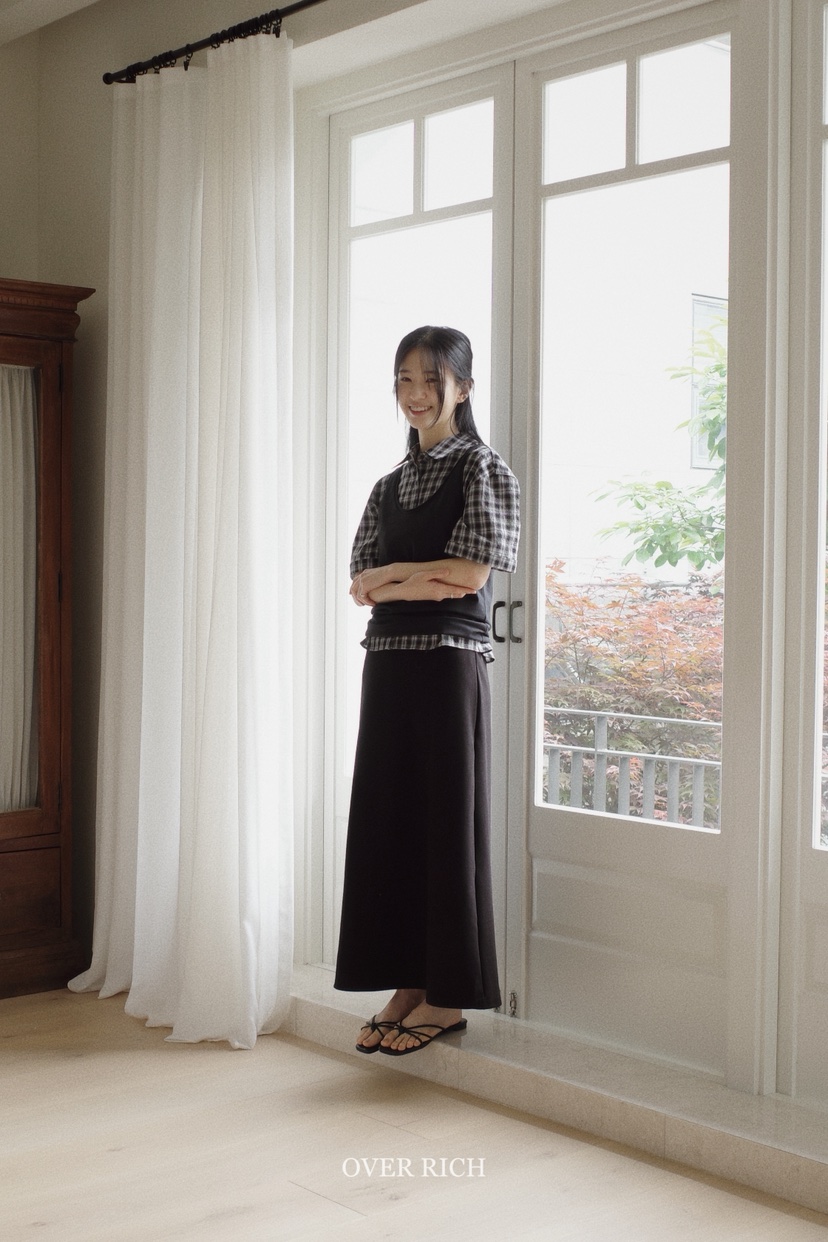 OVER RICH韓國㊣直郵東大門代購女裝新款推薦休閑人氣長裙OVER RICH長裙