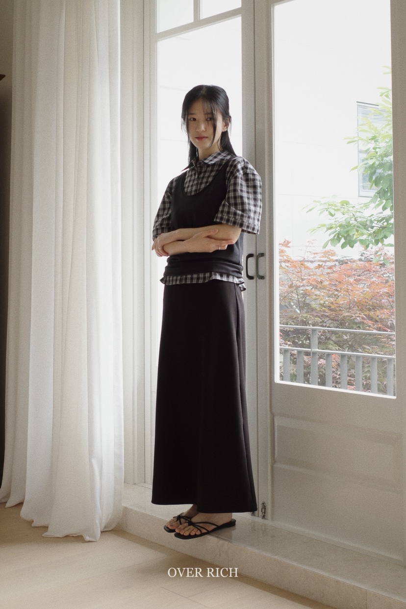 OVER RICH韓國㊣直郵東大門代購女裝新款推薦休閑人氣長裙OVER RICH長裙