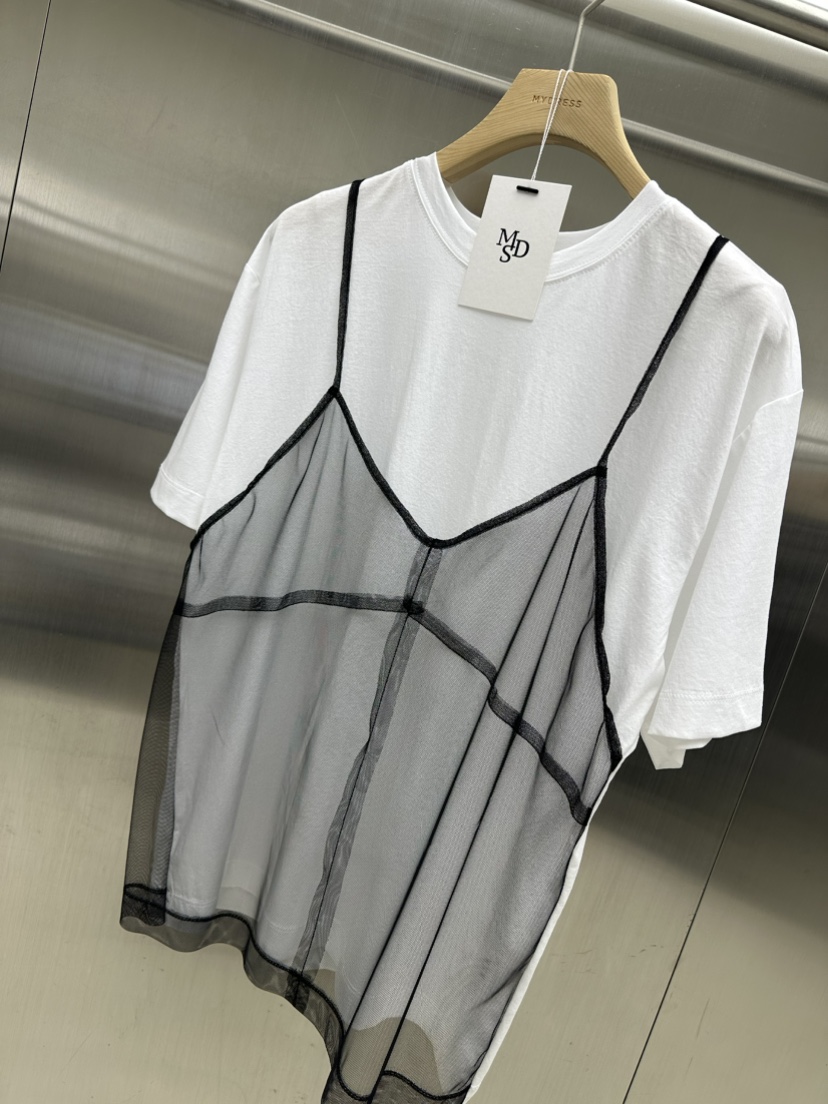 MYDRESS韓國㊣直郵東大門代購女裝新品時尚熱賣25春夏T恤假兩件MYDRESST恤