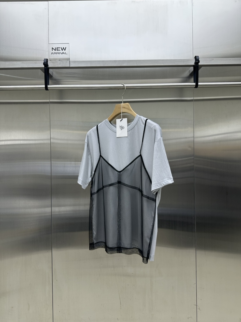 MYDRESS韓國㊣直郵東大門代購女裝新品時尚熱賣25春夏T恤假兩件MYDRESST恤圖色2