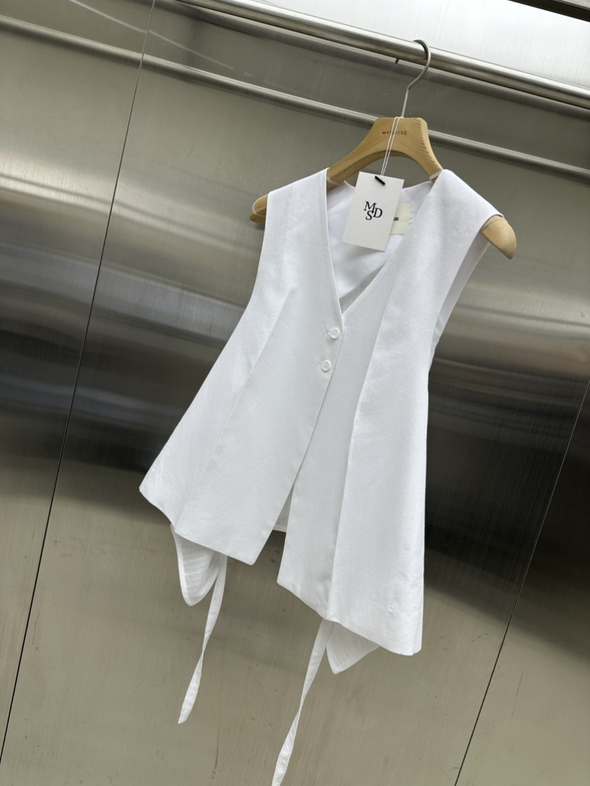 MYDRESS韓國直郵㊣東大門實拍女裝新款休閑熱賣人氣馬甲含腰繩MYDRESS馬甲