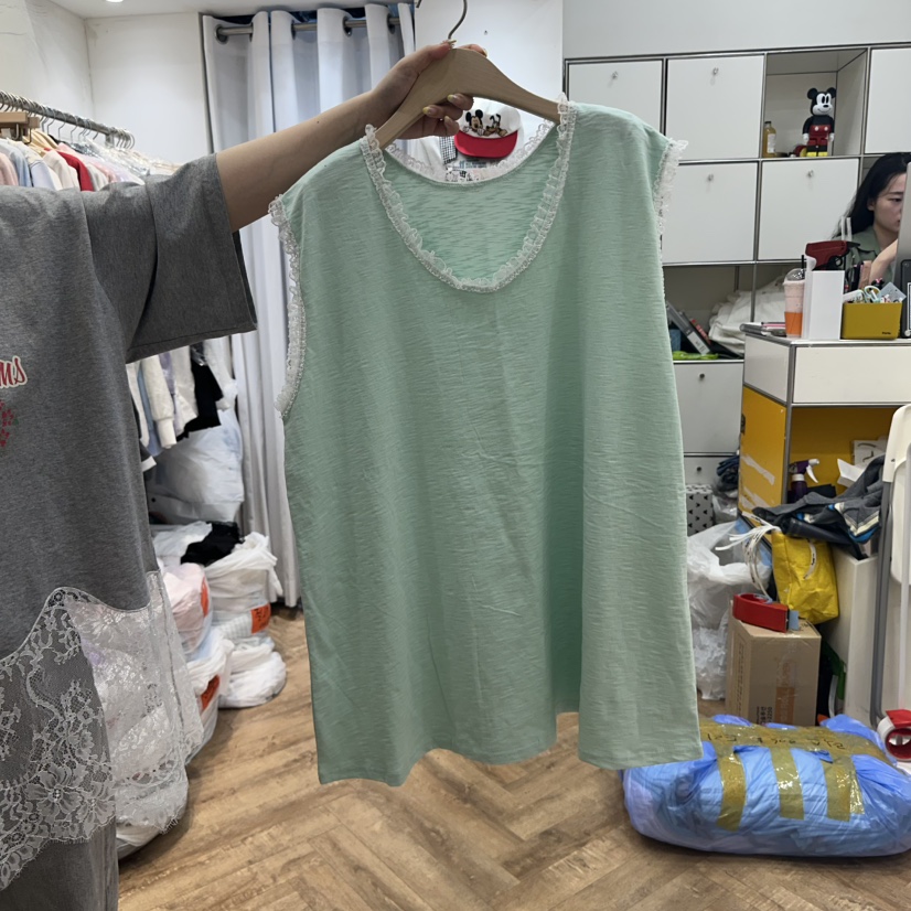 DE LINE直郵韓國代購㊣女裝新款推薦25春夏休閑人氣吊帶背心DE LINE吊帶/背心圖色2