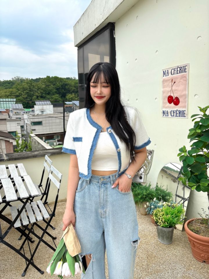 mars直郵韓國代購㊣女裝新品休閑25春夏推薦人氣時尚夾克花呢mars夾克