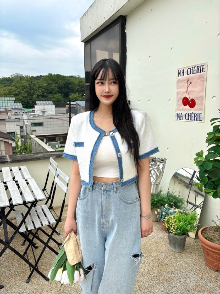 mars直郵韓國代購㊣女裝新品休閑25春夏推薦人氣時尚夾克花呢mars夾克
