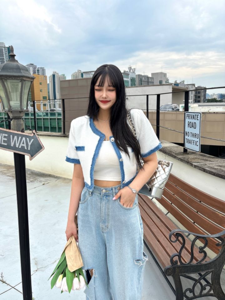 mars直郵韓國代購㊣女裝新品休閑25春夏推薦人氣時尚夾克花呢mars夾克