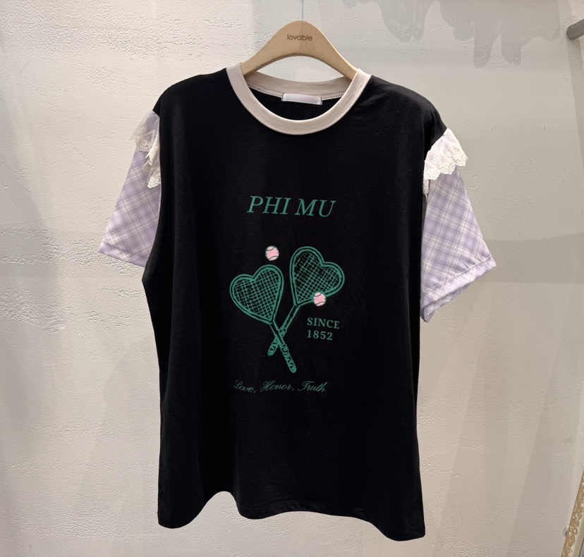 LOVABLE直郵韓國代購㊣女裝新款時尚推薦休閑人氣熱賣25春夏T恤LOVABLET恤圖色3