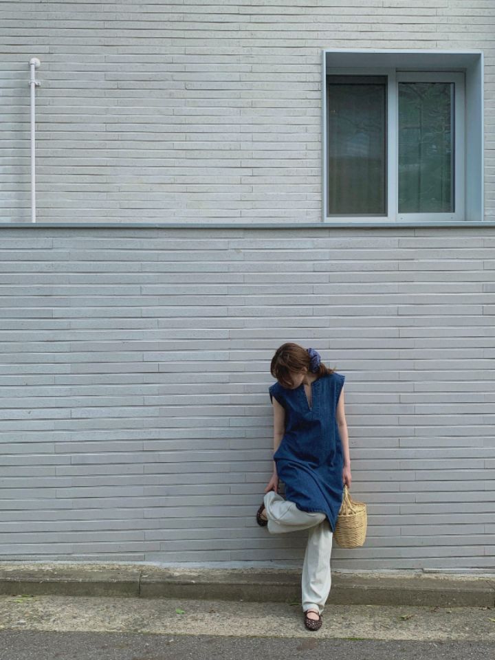 MARE韓國㊣直郵東大門代購女裝新品推薦熱賣時尚休閑連衣裙V領MARE連衣裙