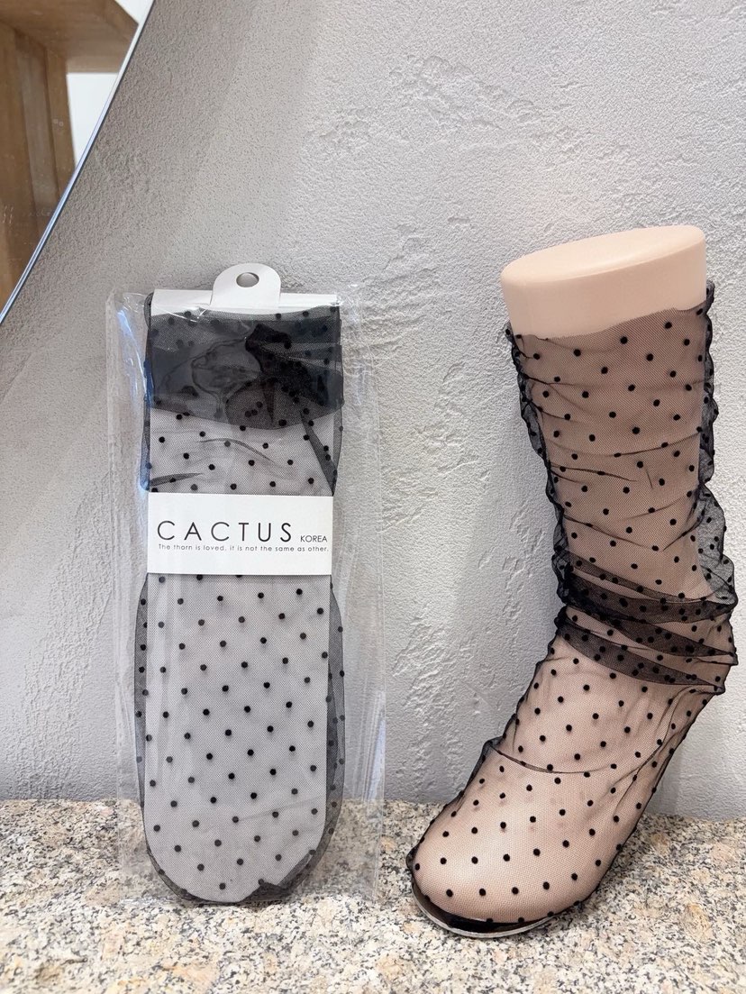 CACTUS-Q直郵韓國代購㊣女裝新品推薦25春夏休閑時尚襪子蕾絲CACTUS十雙起/可混搭襪子圖色2