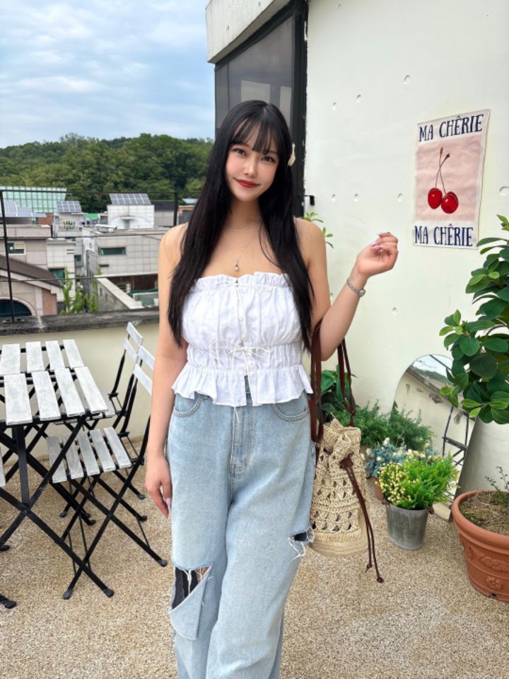 mars韓國直郵㊣女裝新品休閑推薦熱賣人氣25春夏吊帶背心亞麻mars吊帶/背心