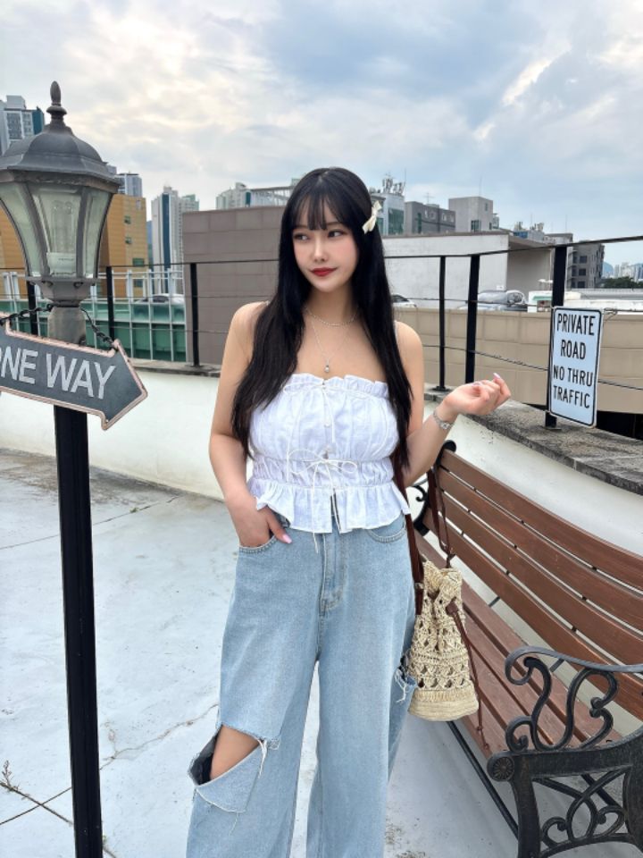 mars韓國直郵㊣女裝新品休閑推薦熱賣人氣25春夏吊帶背心亞麻mars吊帶/背心